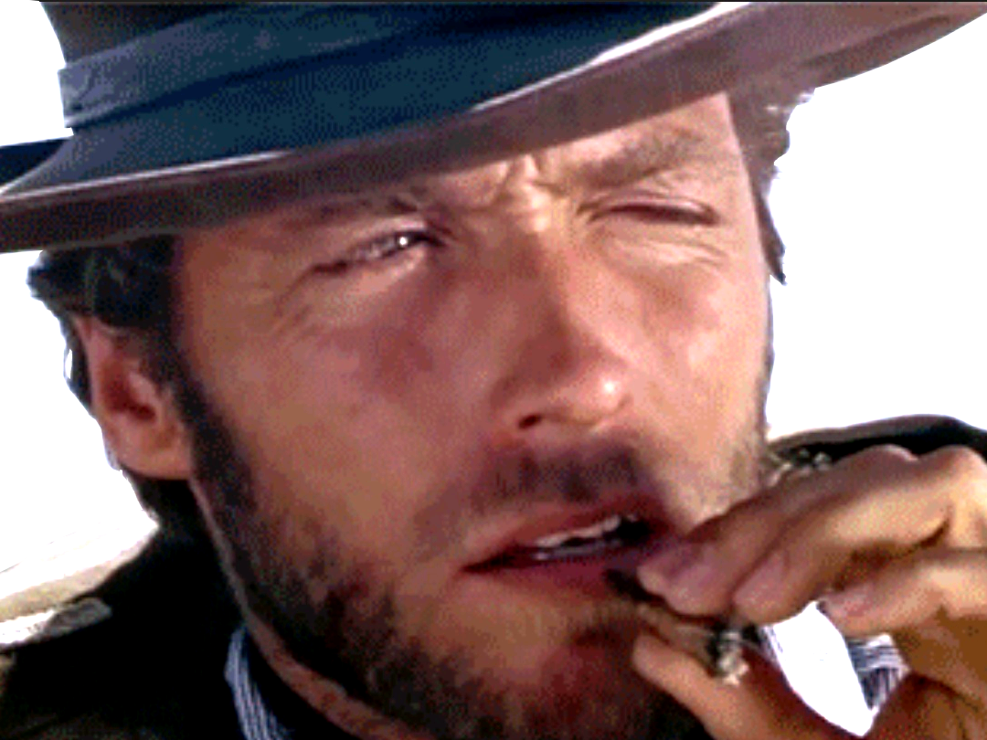 dubitatif fumeur western perplexe tinnova regard doute cigarette eastwood clope clint
