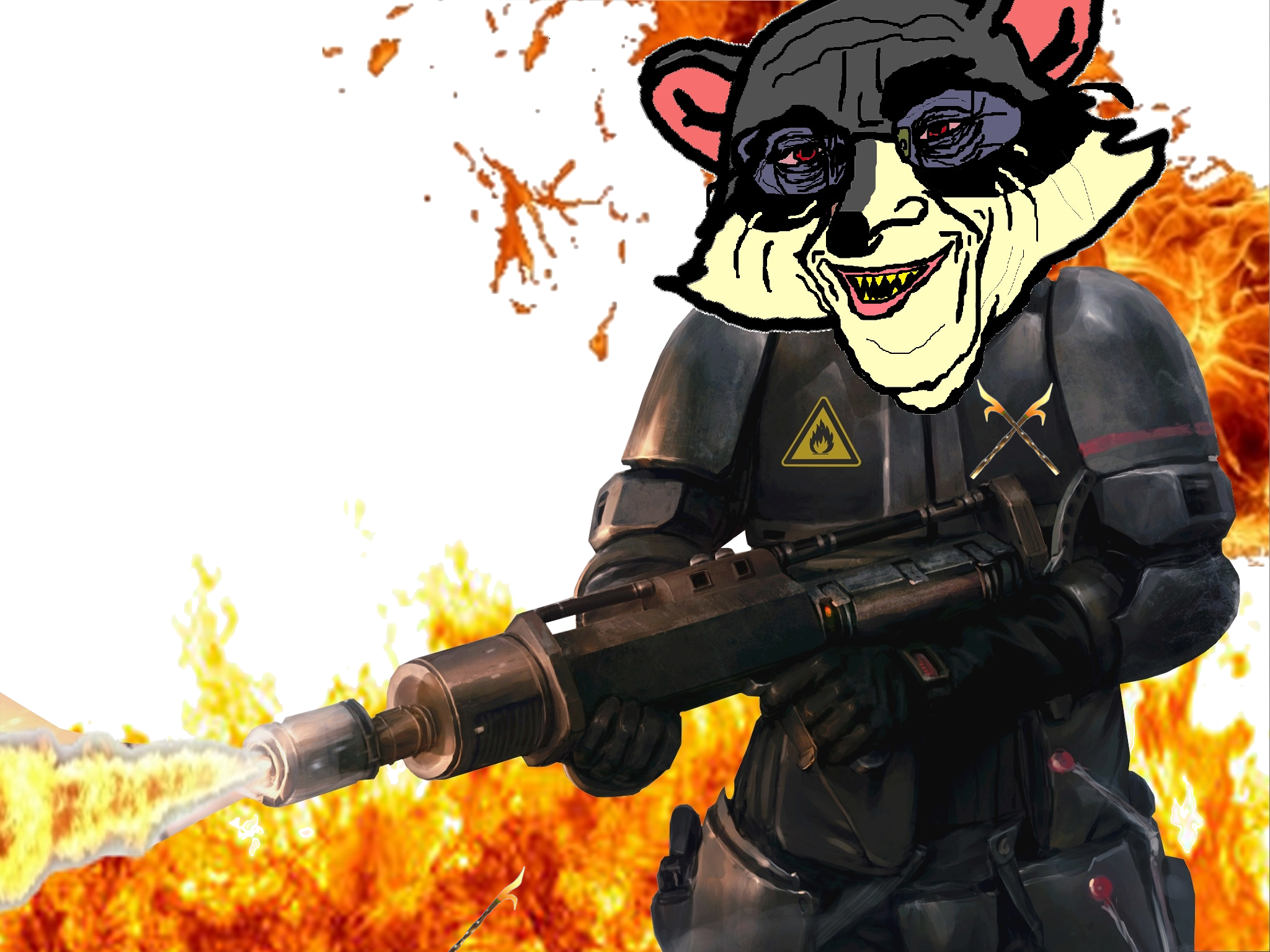 carmme ratty feu bruler lance sous flamme ricje radin juif lavare pognon risitas laveur larry brule fric ratton purification flammes tison chaud argent enfer faux lanceflamme avare econome