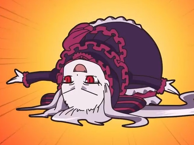 overacting rigole a bras lenvers overlord pose kikoojap troll tendus shaltear anime bloodfallen retourne dos avion muffins