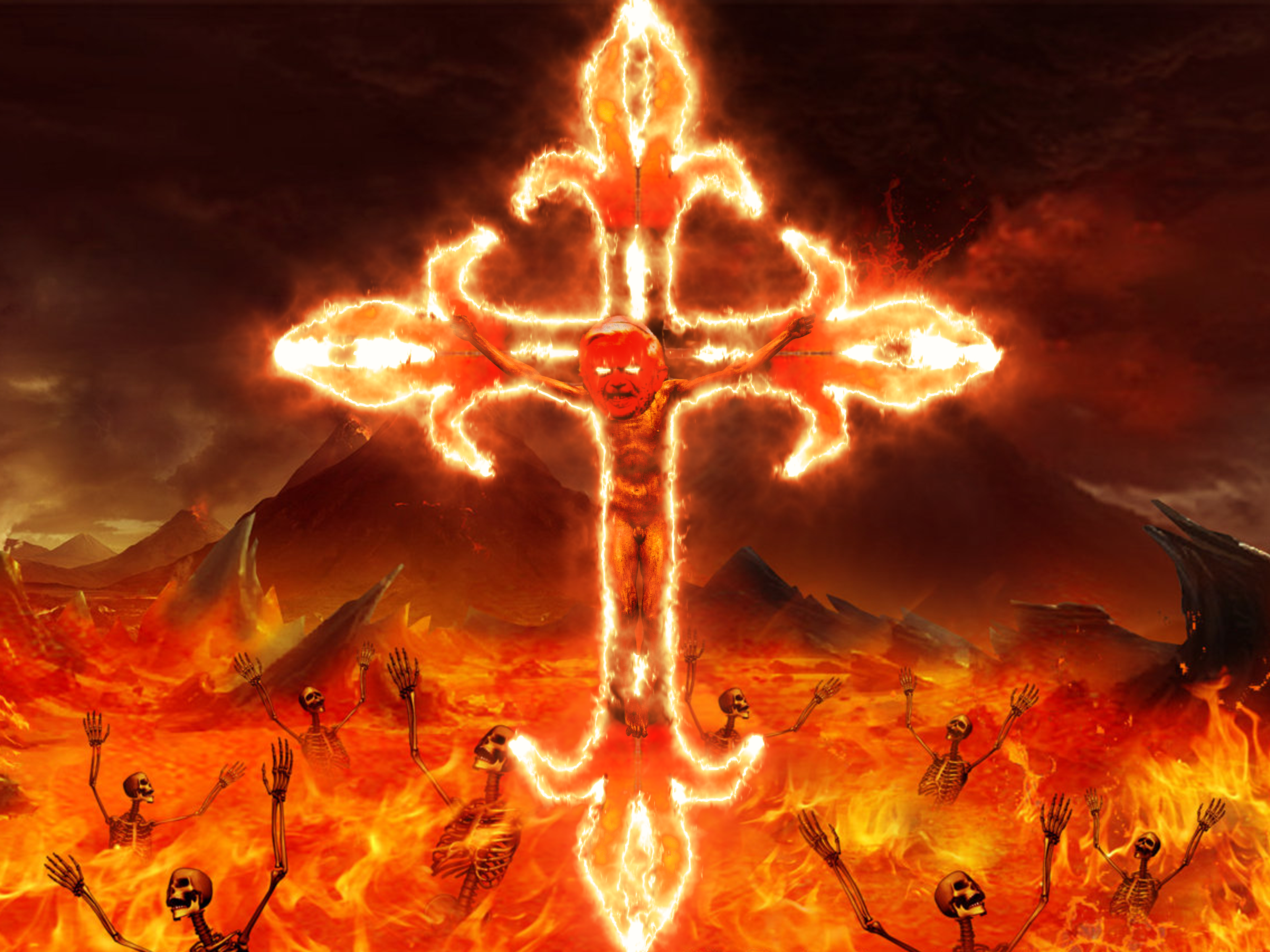 eglise malefique sataniste bienveillant pape monstre enfer creature 666 du prete croix dieu demon cathos risitas tison belzeboth satan jesus mal diable