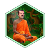 bouddhiste-foret-medite-abstinence-badge-bouddhisme-risitas-mental-moine-chaste