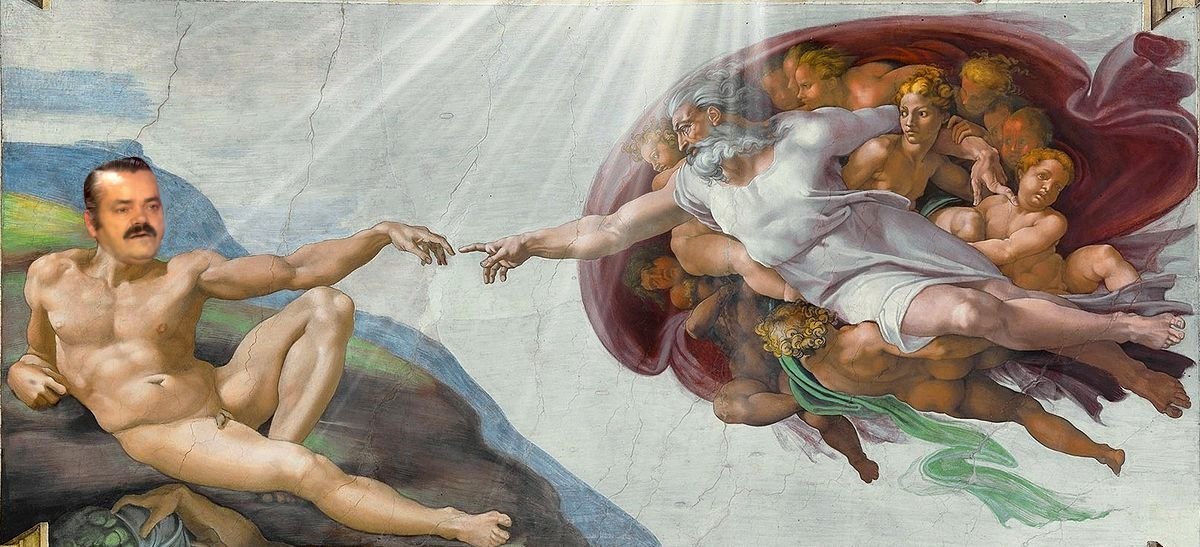 issou risitas dieu god main