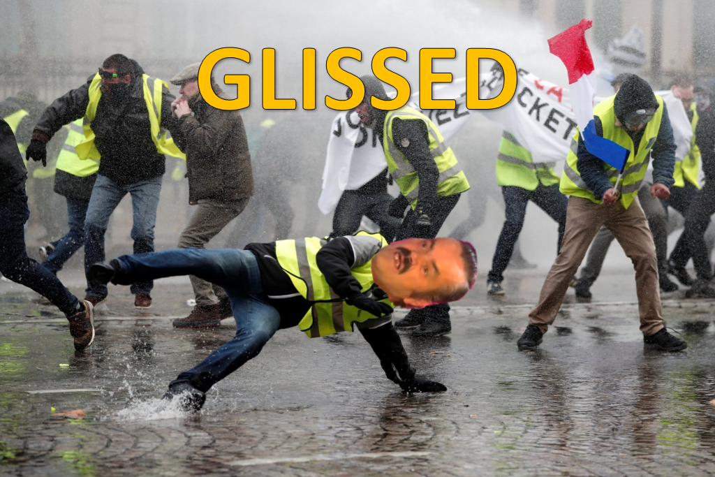 risitas glissant gilet glissed jaune