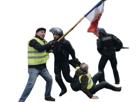 jaune-frappe-revolutionnaire-attaque-heros-blanc-nationaliste-revolution-bagarre-manifestant-crs-baston-herve-agresse-rouge-drapeau-gilet-france-bleu-ryssen