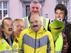 Sticker gilet jaunes jaune risitas gilets par Arnold
