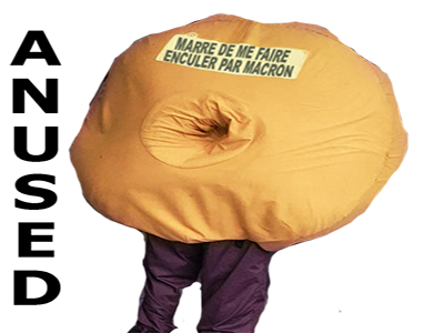 Sticker anused risitas macron gilet par celestin9000