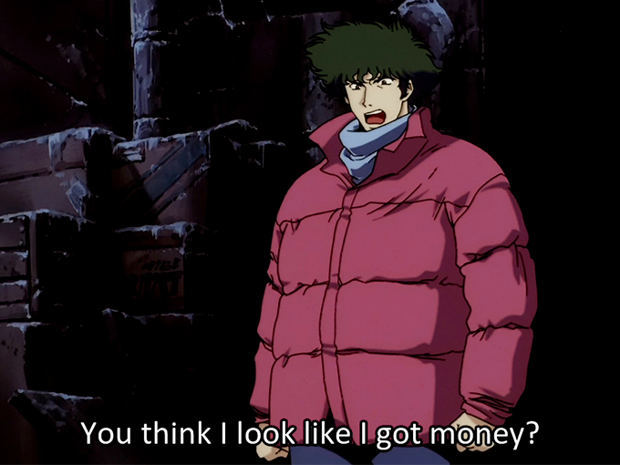 kikoojap cowboy sans de bebop spike fauche pauvre prime chasseur prolo