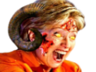 femme corne enfer hell illuminati diable sorciere macon mechant demon avenoel tare pedo juif satan monstre vieille franc dingue hillary clinton