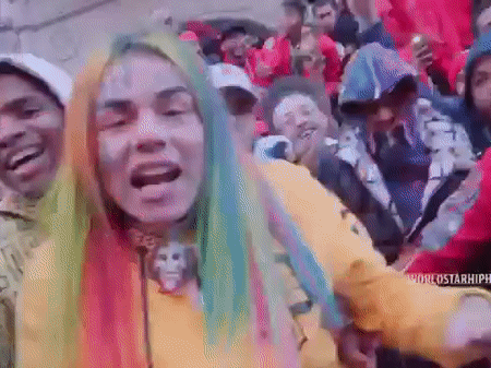 bleu ciel arc en gif us usa 69 rose cheveux rap americain 6ix9ine other kooda