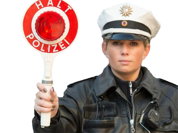 blonde halt gendarme belle polizei stop police