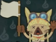 felyne monster hunter drapeau blanc