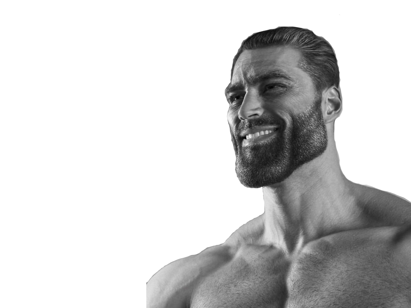 Sticker De Ayaent Sur Barbe Gigachad Muscle Alpha Sourire Risitas Male