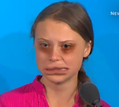 gamine thon ecolo moche enfant malade greta autiste environnement politic deforme thunberg triso