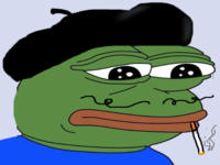 francais triste fume clope pepe doomer