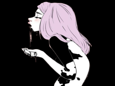 girl fille pastel edgy vomit