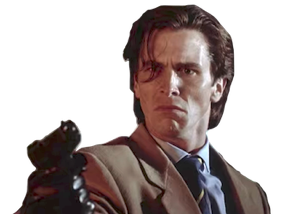 bale psychopathe risitas wtf gun bateman american sceptique patrick pistolet psycho