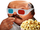 genou-corn-jyfu-beret-clash-spectateur-risitas-en-film-cinema-pop-3d-tele-chauve-peau-drama-tv-installe-spectacle-de-mange-bouffe-calvitie-popcorn-cinoche-lunettes
