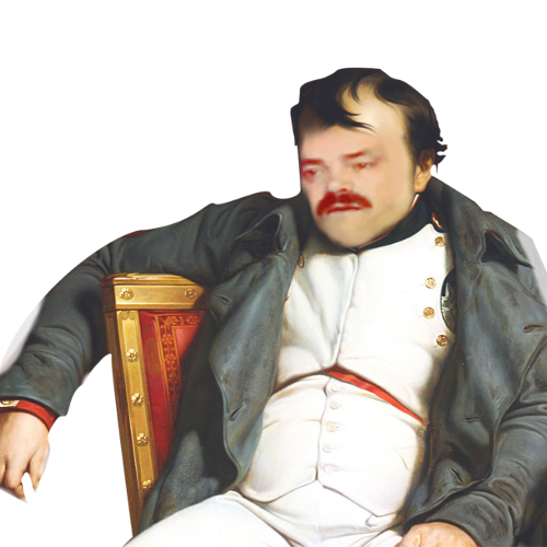 Sticker napoleon blase risitas par balai