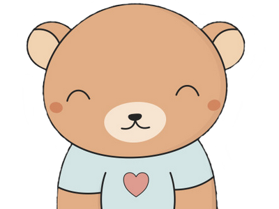 heureux ours mignon coeur