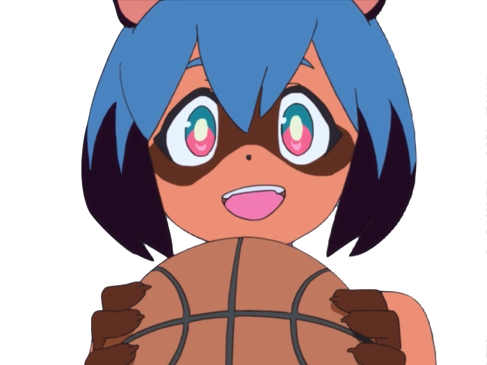 kikoojap mignonne bna grandyeux brandnewanimal anime sourire fille ballon basket raccoon michiru cute