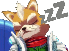 Sticker de TinNova sur ronfle sommeil ennuyant tinnova zzz mccloud sieste  zero ennui dort gif dormir fatigue anime starfox fox