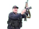 pare-alexandre-politic-gilet-militaire-police-fusil-kalachnikov-ak47-revolution-balles-mitraillette-loukachenko