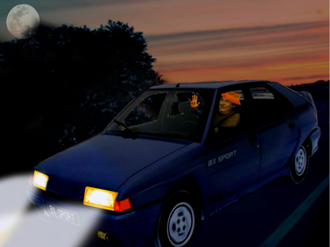 nuit campagne voiture route citroen bx risitas marlou