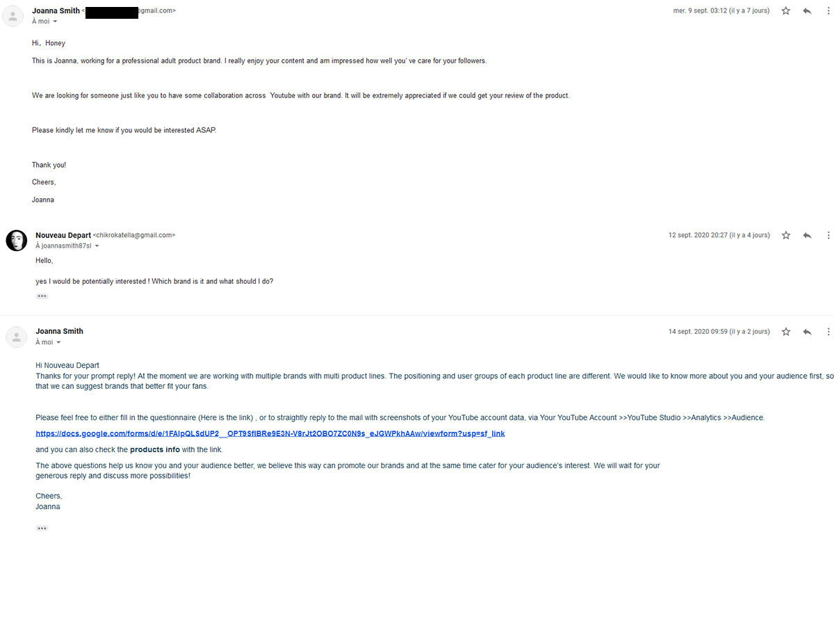 produit youtube placement mail