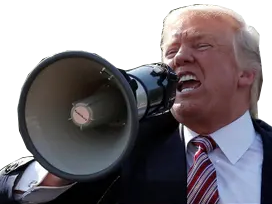 gueule republicain sourd politic biden democrate presidentielle usa trump megaphone