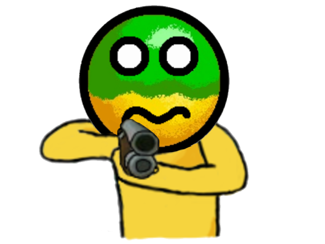 malade a pistolet arme fusil jvc smiley pompe