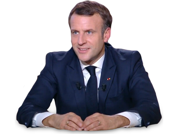 debat assurance brut sourire politic macron