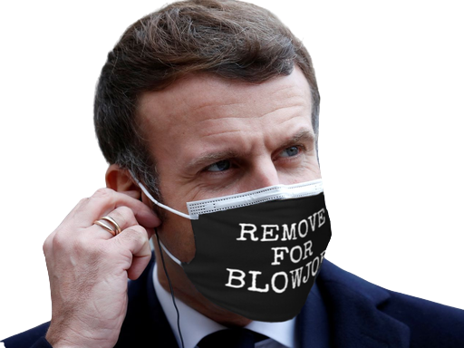 for jss gay remove macron masque covid politic blowjob