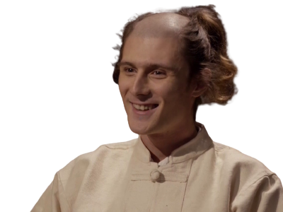 musique moine artiste tonsure rire therapie jovial jacques souriant skippy heureux sourire vice calvitie auberger musicien