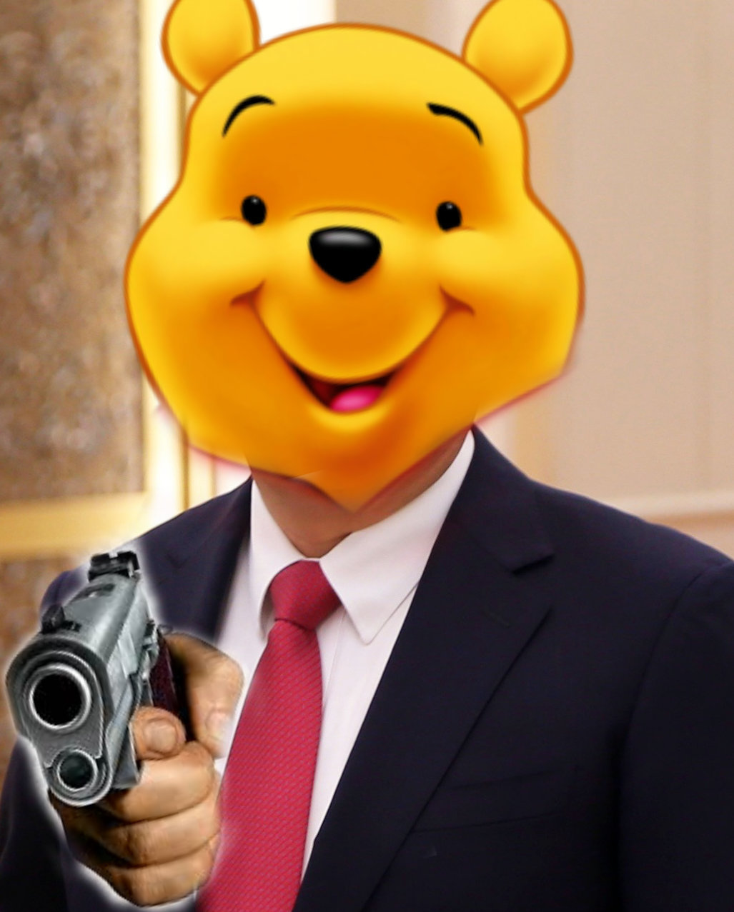le winnie pooh jinping chinois politic xi pistolet