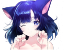 mains-girl-kawaii-cat-bleu-blue-cute-kikoojap-catgirl-mignon-oreilles-chat-bluehair