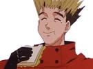trigun-anime-blond-sandwich-sourire-content-manger