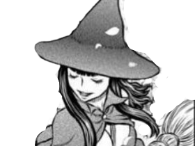 magique magie sorcire morda witch survole vole sourire plane berserk balais contente waifu manga souriante heureuse