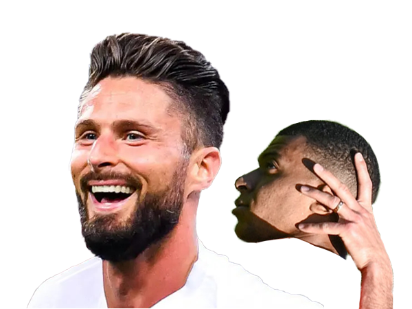 giroud tete mbappe main