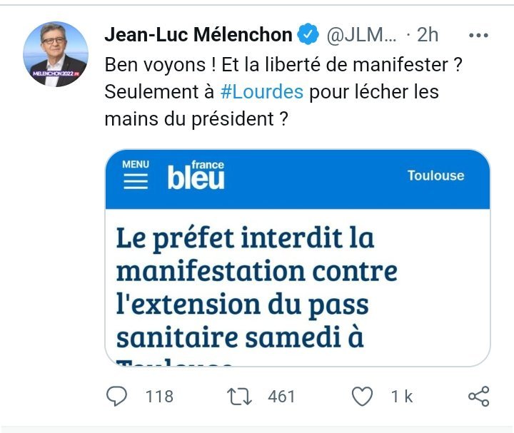 melenchon covid risitas sanitaire manifestation pass