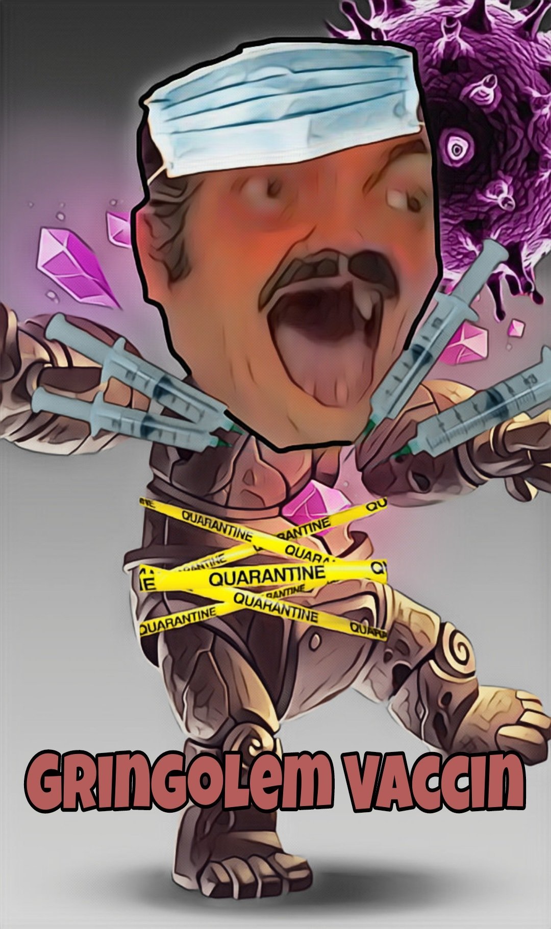 Sticker risitas golem vaccin argile par madaniso