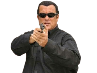 pistolet noires seagal flingue steven lunettes