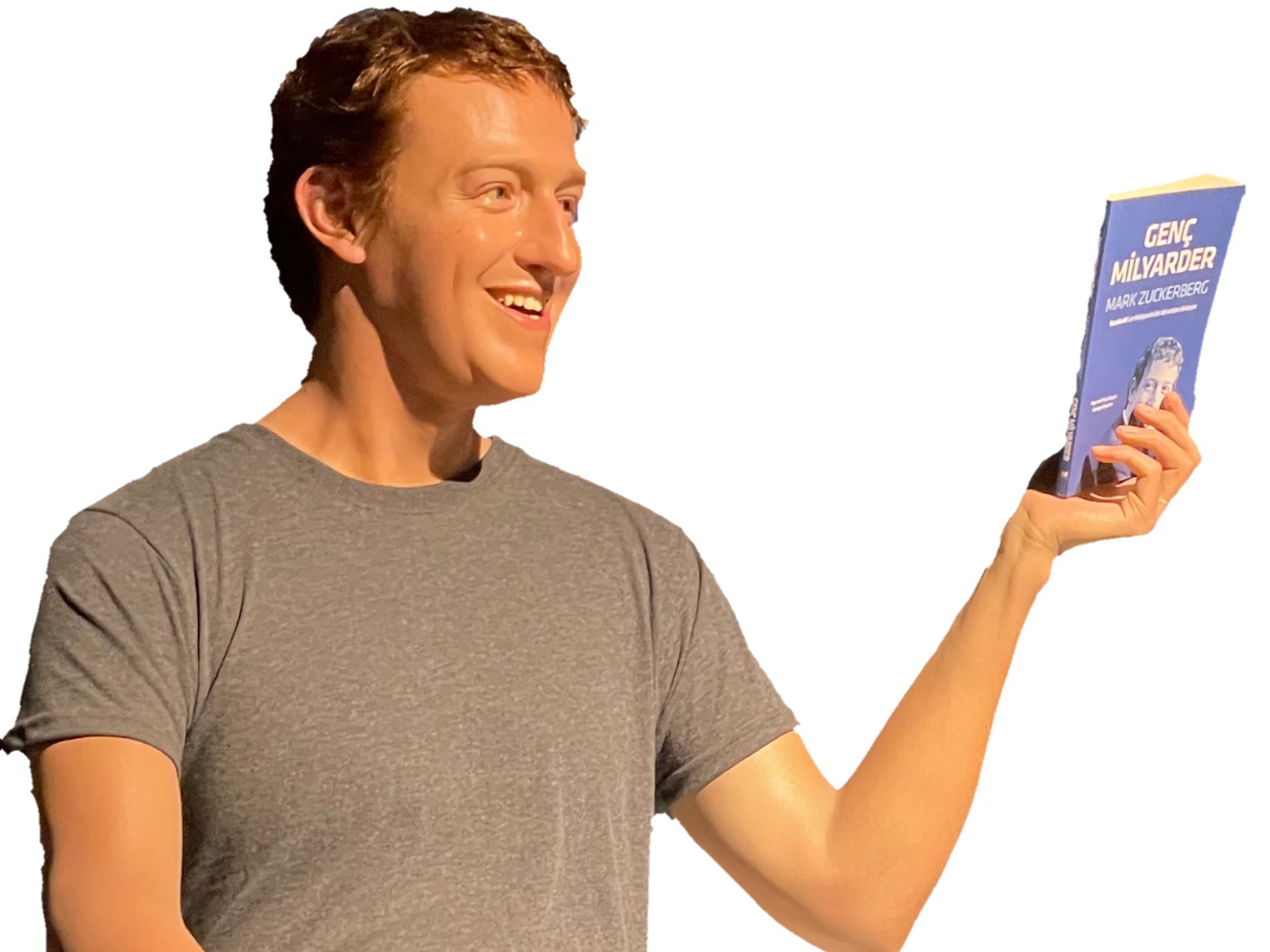 zuckerberg mark facebook robot sourire cire livre