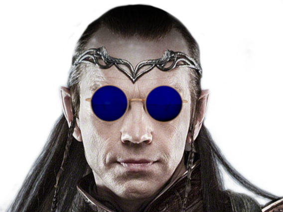 Sticker risitas elfe sda lunette lotr elrond elf par Adelf-Hitlor