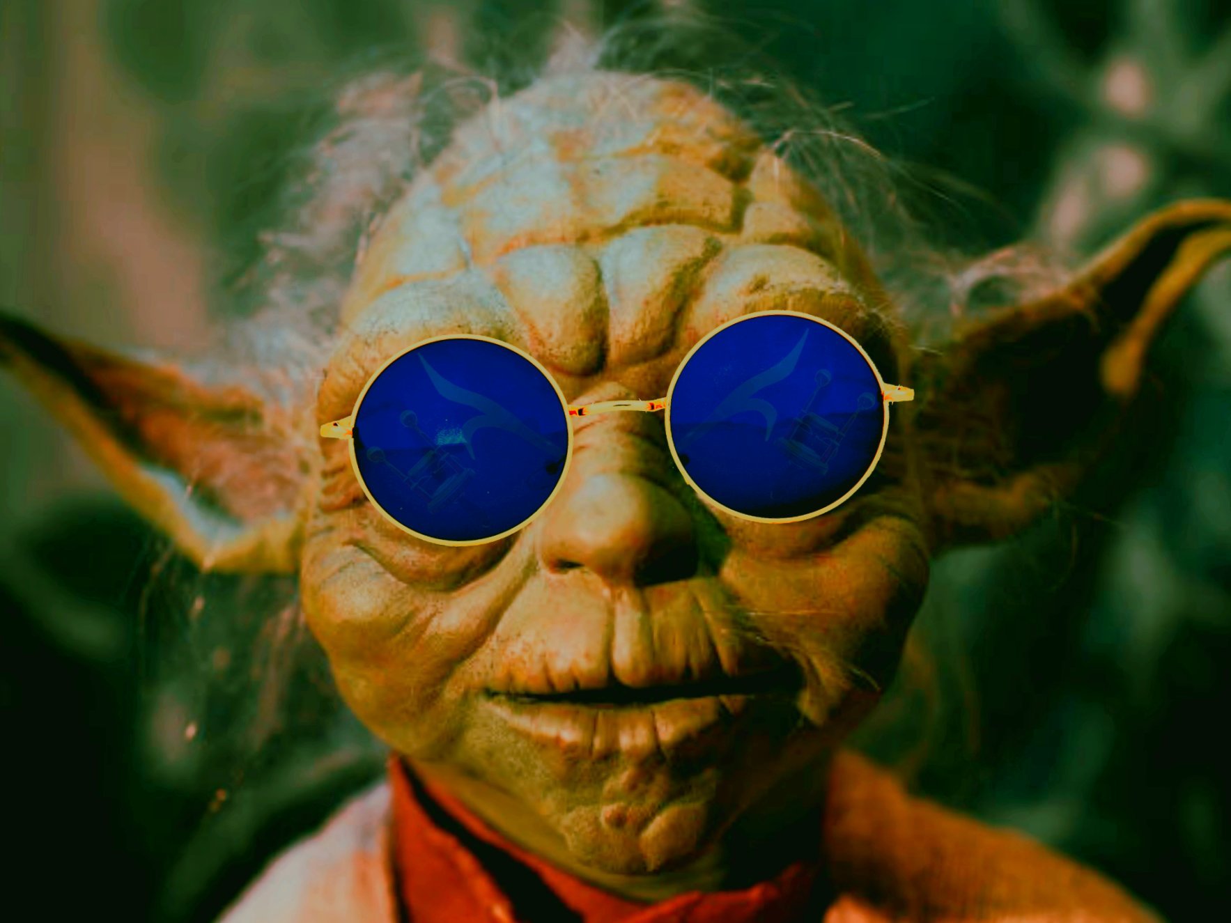 maitre yoda lunettes bleues