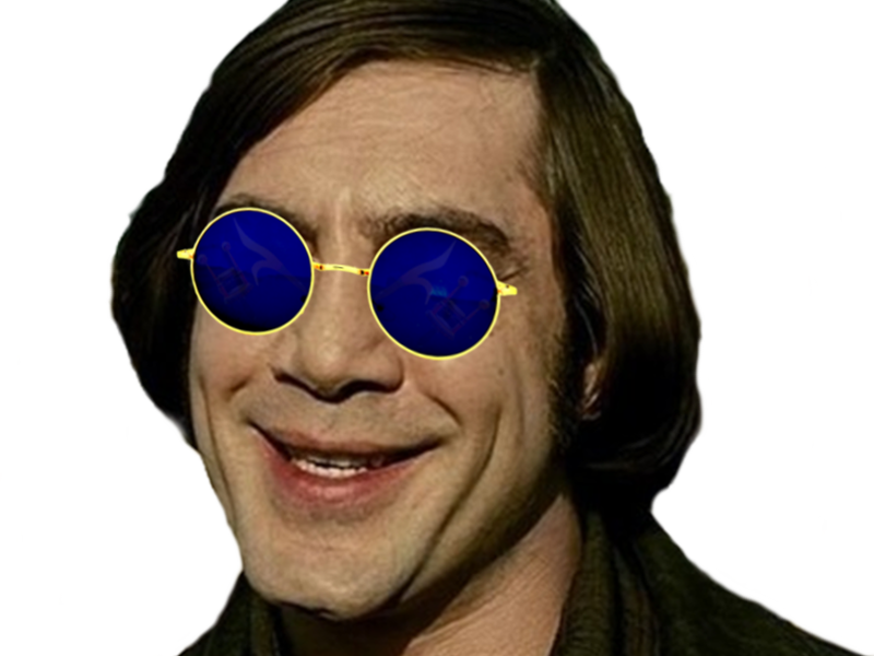 no country for old men fou psychopate tare tueur a gage lunettes bleues golem