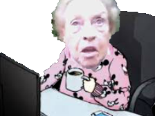 mamie marie christianne nardine babek vieille pyjama ordinateur ordi cafe