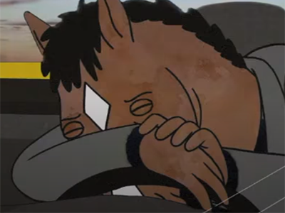 bojack horseman sad triste voiture drogues addiction