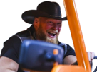 brock-lesnar-wwe-catch-chariot-sourire-cowboy-fou