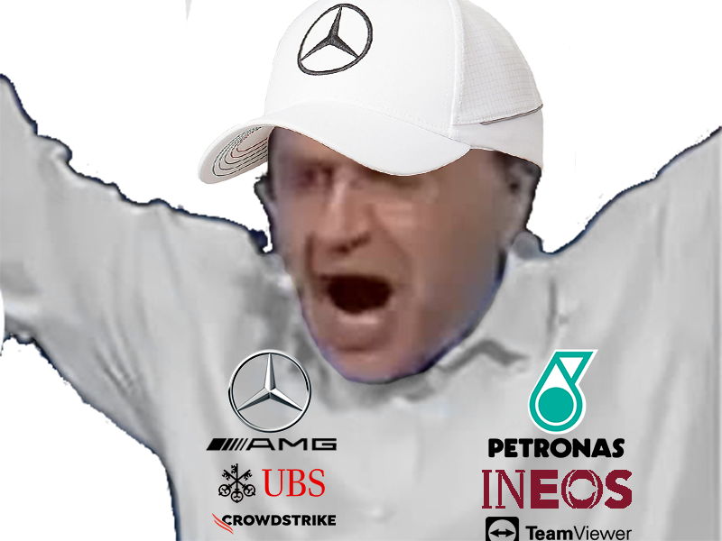 patrick montel alors peut etre formule 1 f1 mercedes blanc blanche