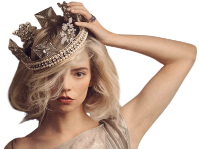 anya taylor joy queen reine couronne vogue blonde